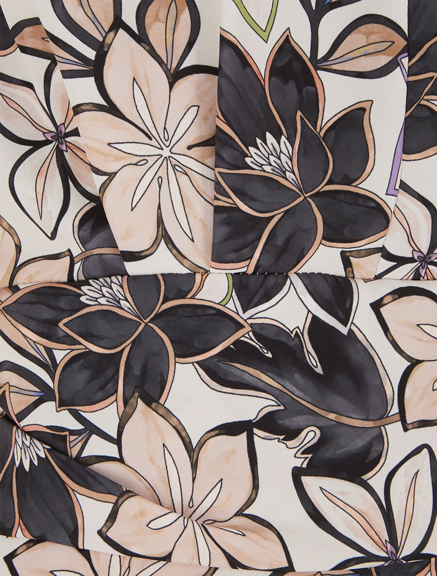 Top avec mancherons à imprimé fleuri - Noir - 3