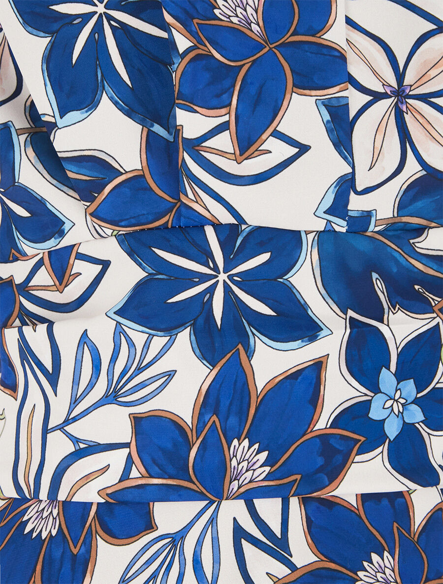 Top avec mancherons à imprimé fleuri - Bleu roi - 3