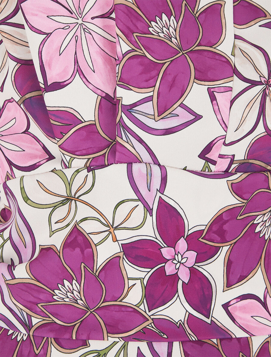Top avec mancherons à imprimé fleuri - Prune - 3