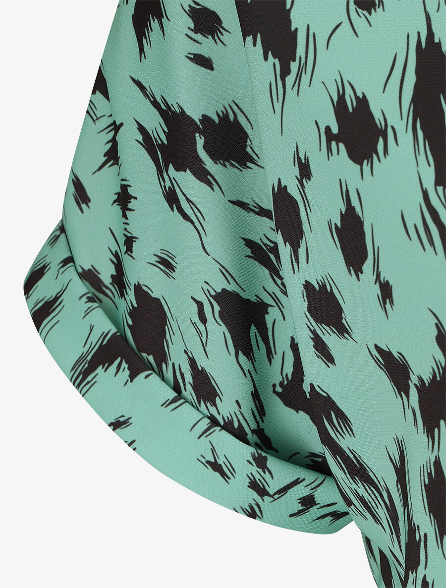 Blouse imprimé abstrait à manches courtes - Menthe - 3