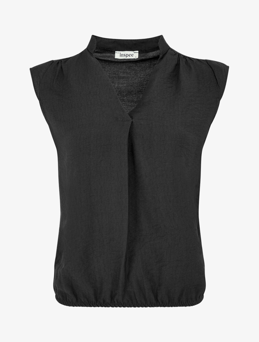 Top uni à bord élastiqué - Noir - 4