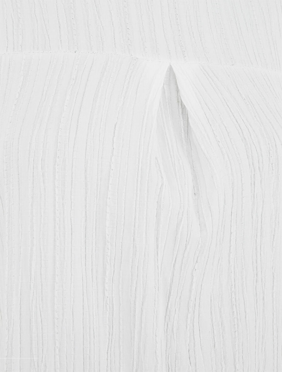 Top texturé ample sans manches - Blanc - 3