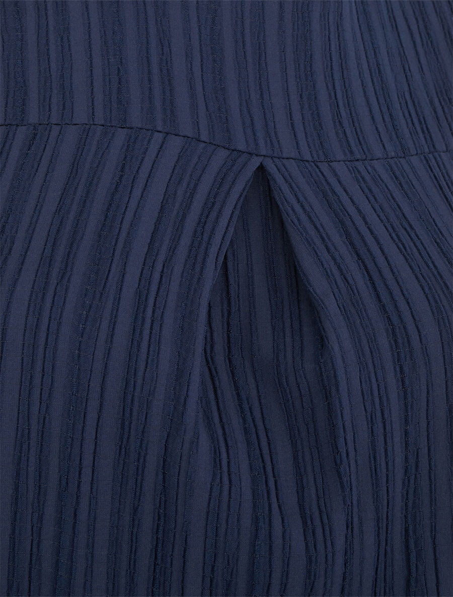 Top texturé ample sans manches - Marine - 3