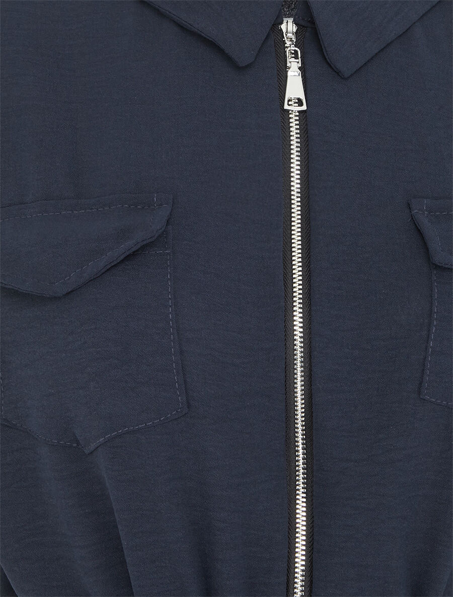 Combinaison unie à buste zippée - Marine - 3