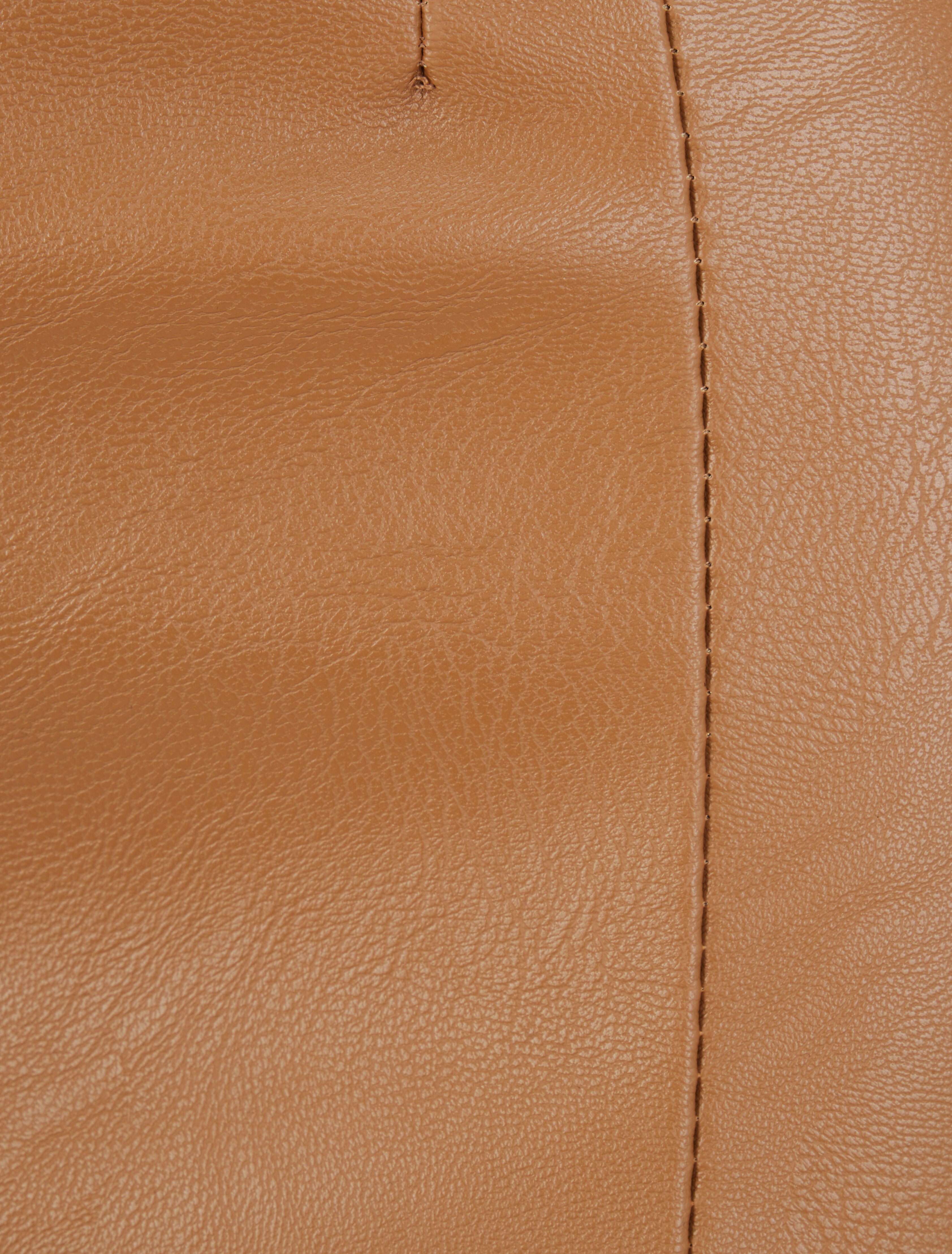 Mini-jupe fendue en simili - Camel - 3