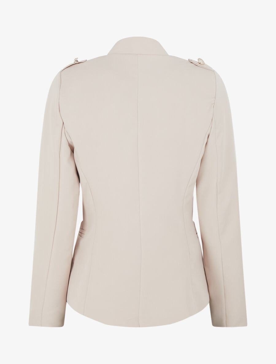 Veste droite style officier - Beige - 2