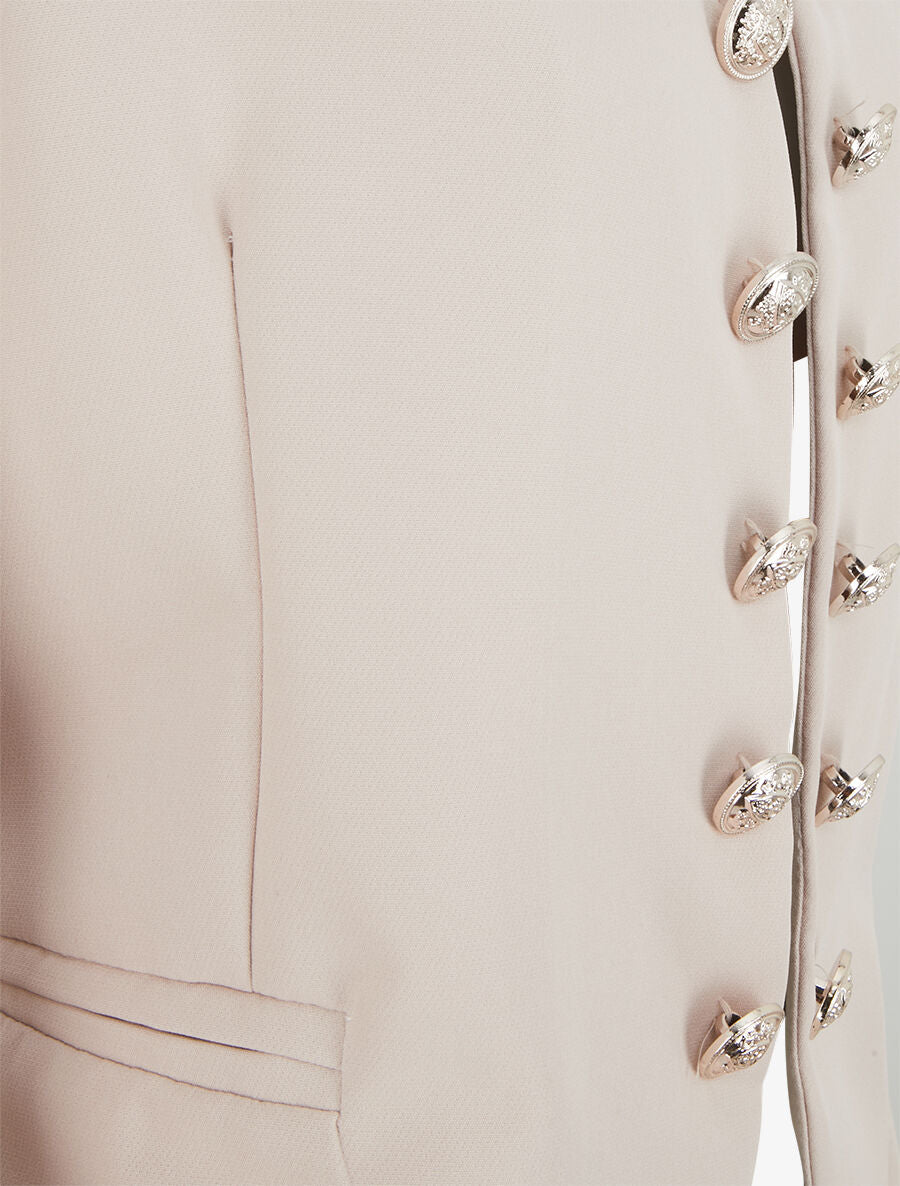 Veste droite style officier - Beige - 3