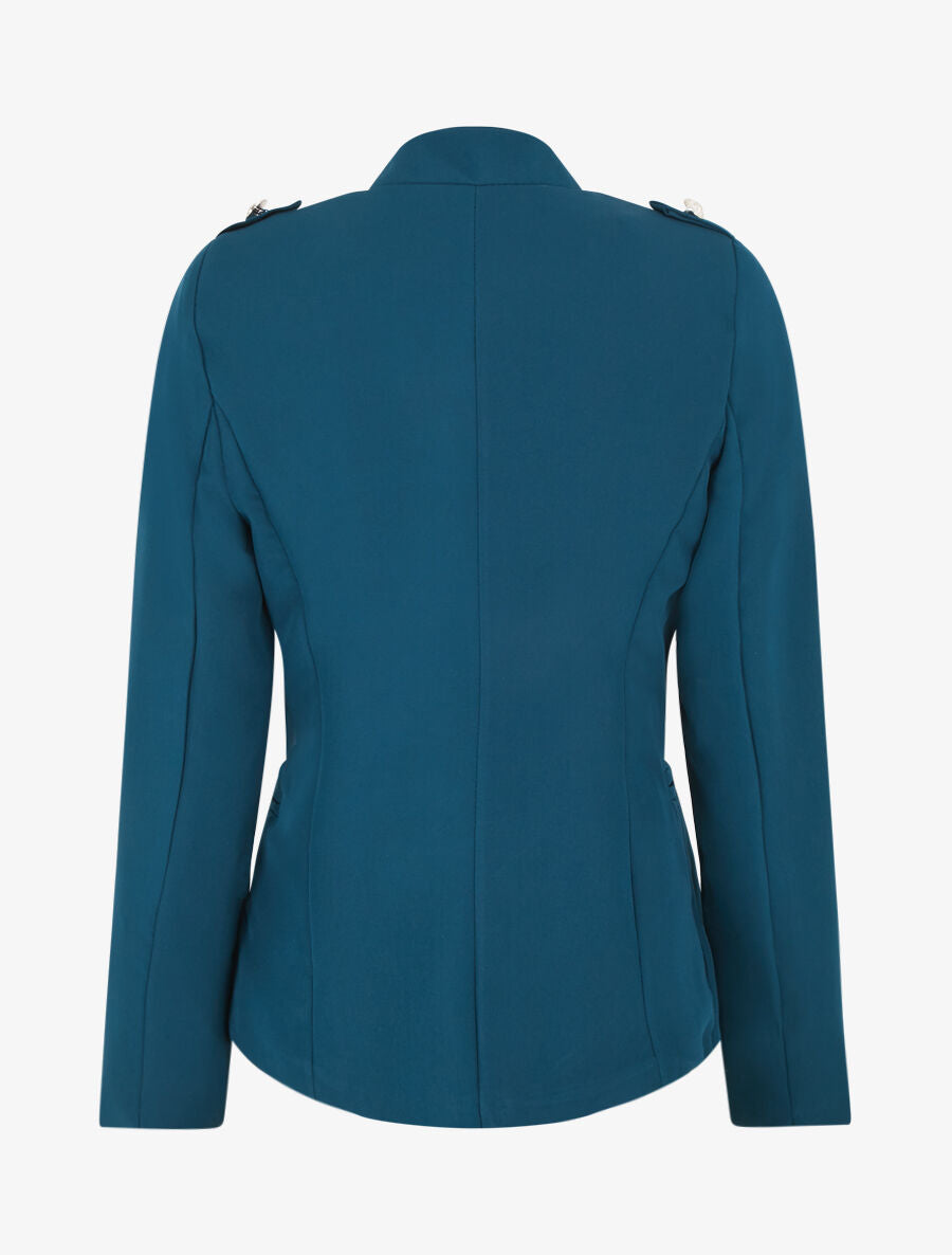 Veste droite style officier - Bleu canard - 2
