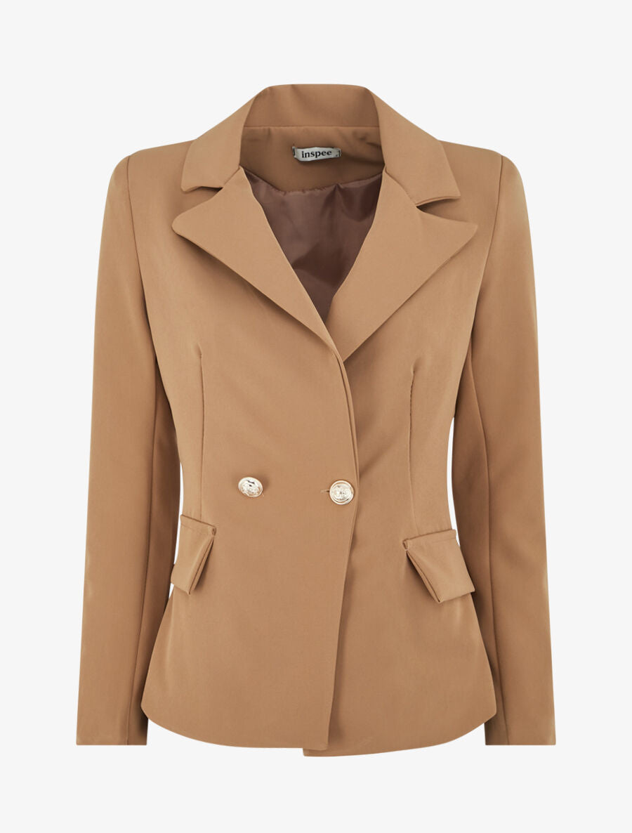Blazer classique boutonné - Camel - 1