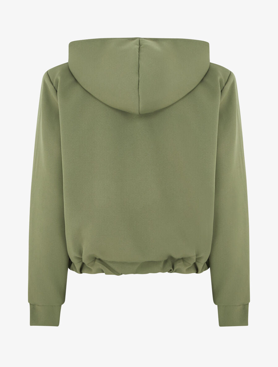 Sweat zippé à capuche - Kaki - 2