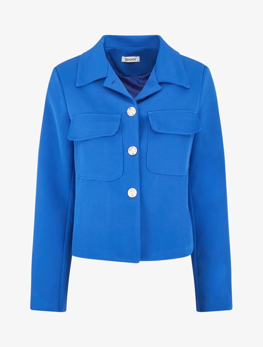 Blazer boutonné à poches - Bleu roi - 4