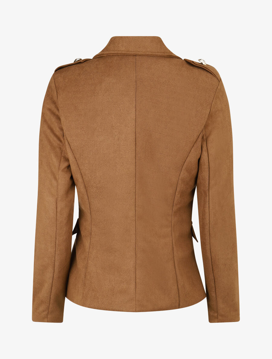 Veste mi-longue style officier - Taupe - 2