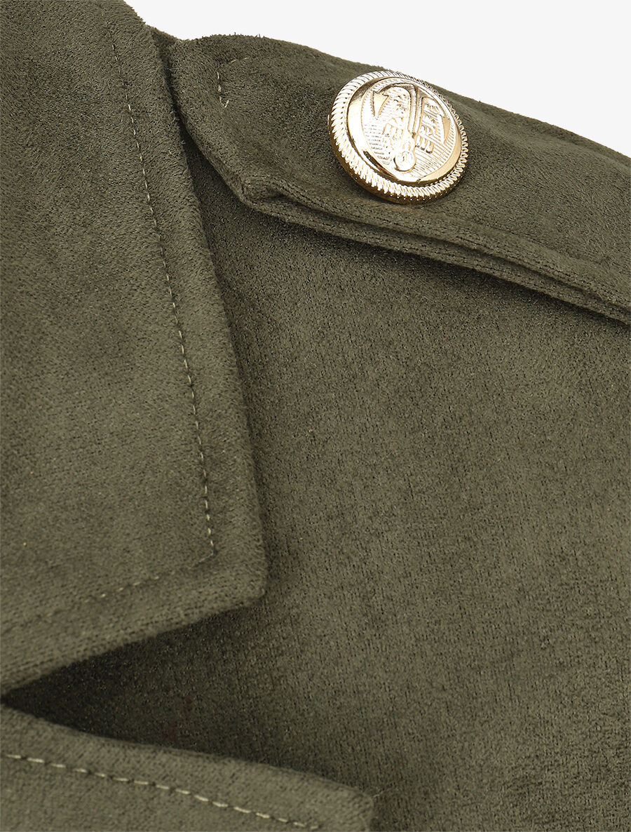 Veste mi-longue style officier - Kaki - 3