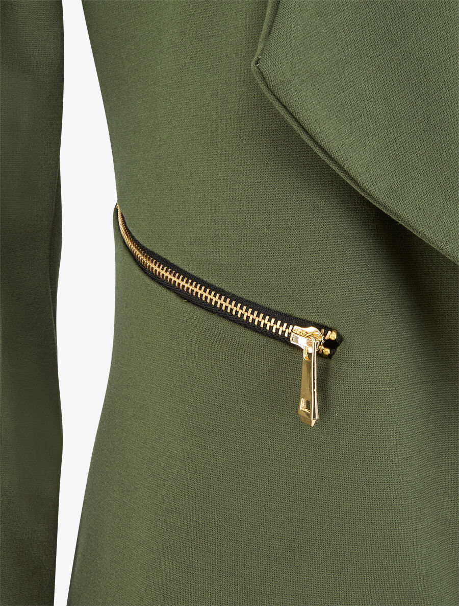 Blazer stretch à poches zippées - Kaki - 3