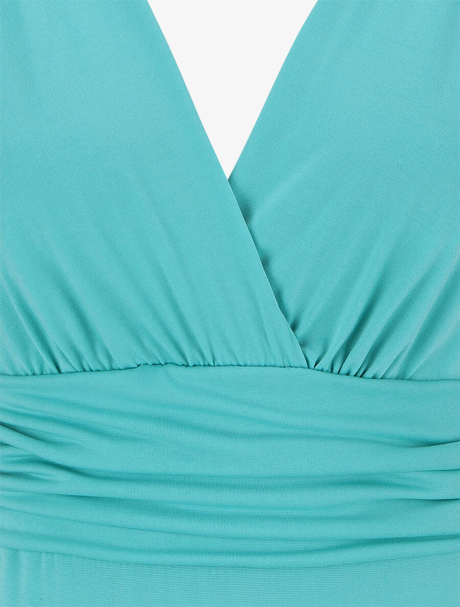Body sans manches effet drapé - Turquoise - 3