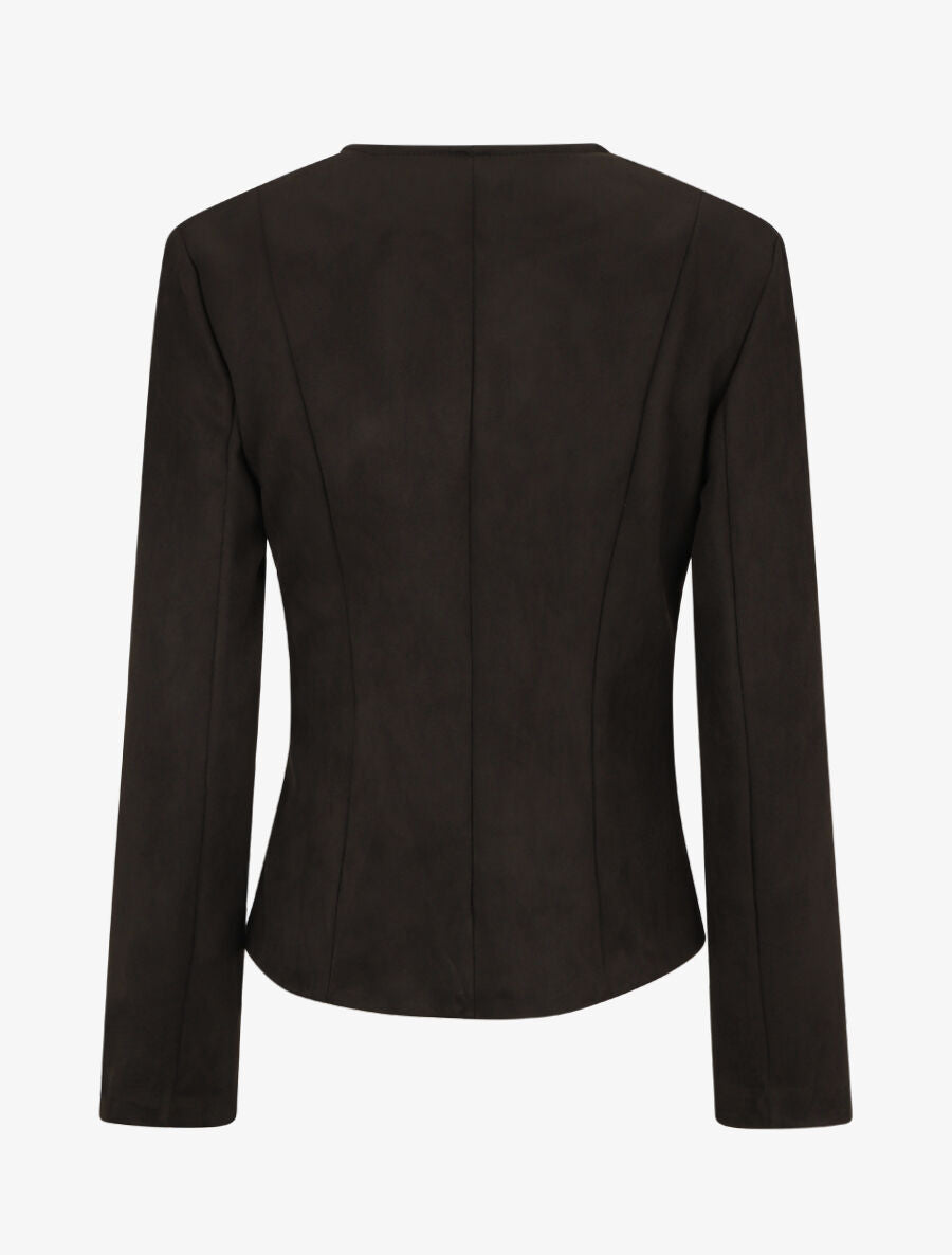 Veste en suédine style perfecto - Noir - 2