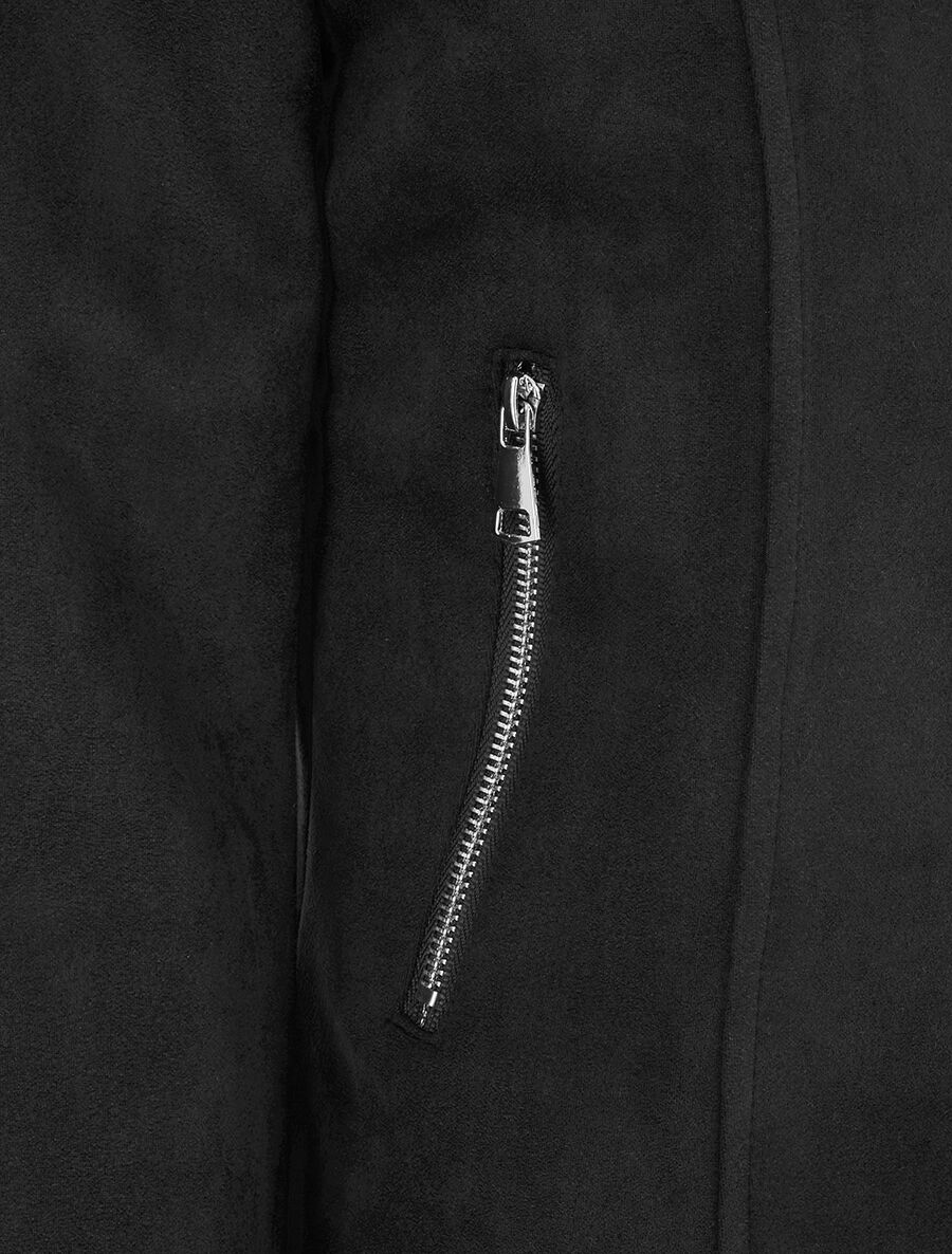 Veste en suédine zippée - Noir - 3