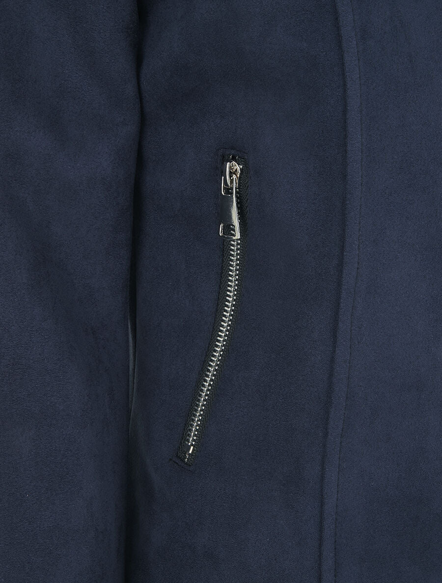 Veste en suédine zippée - Marine - 3