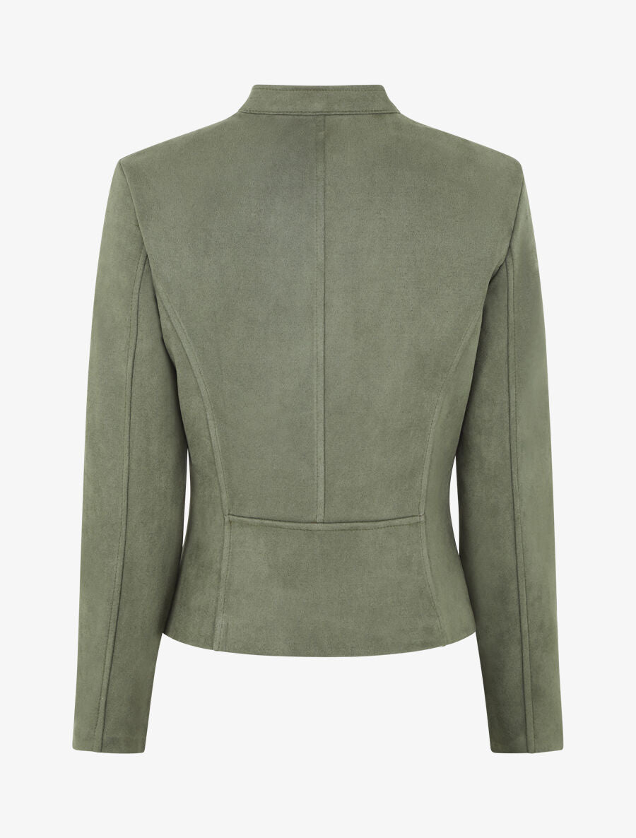 Veste en suédine zippée - Kaki - 2