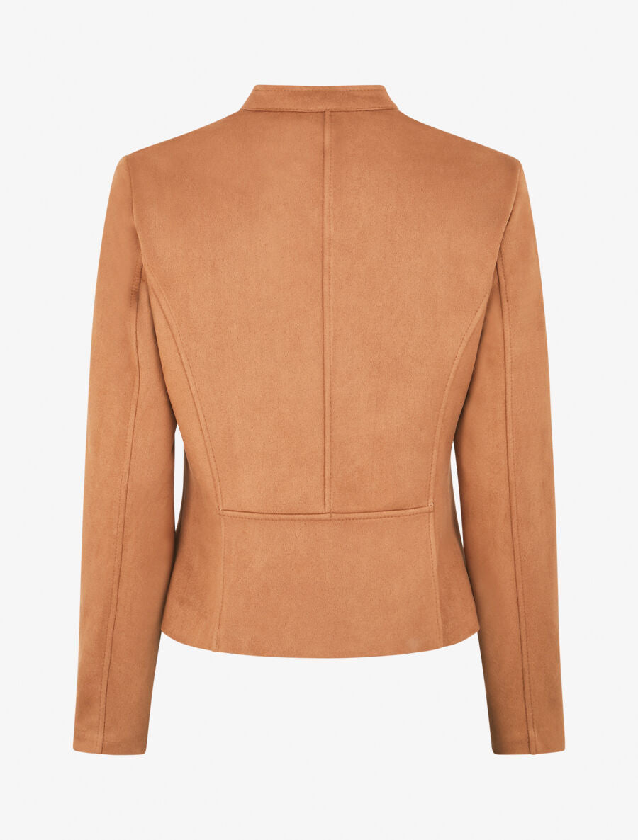 Veste en suédine zippée - Camel - 2