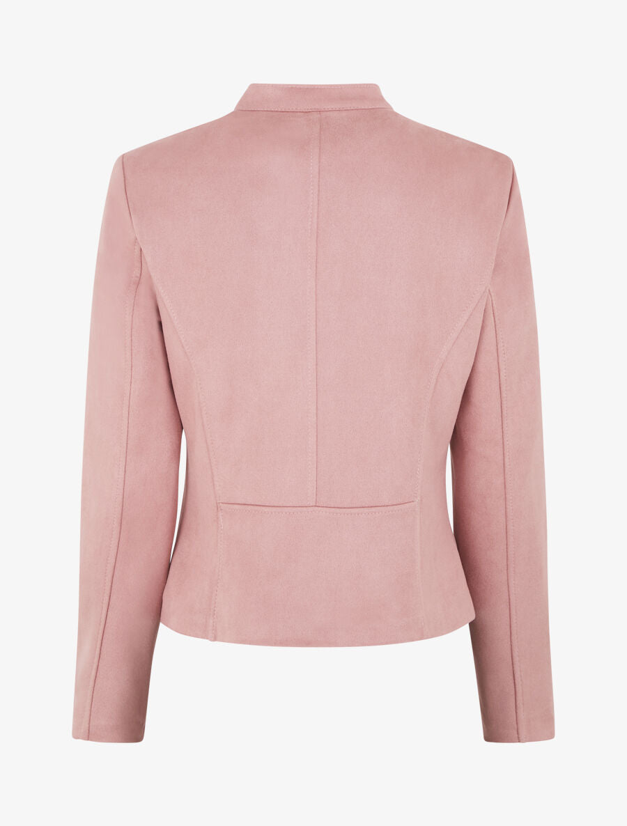 Veste en suédine zippée - Rose - 2