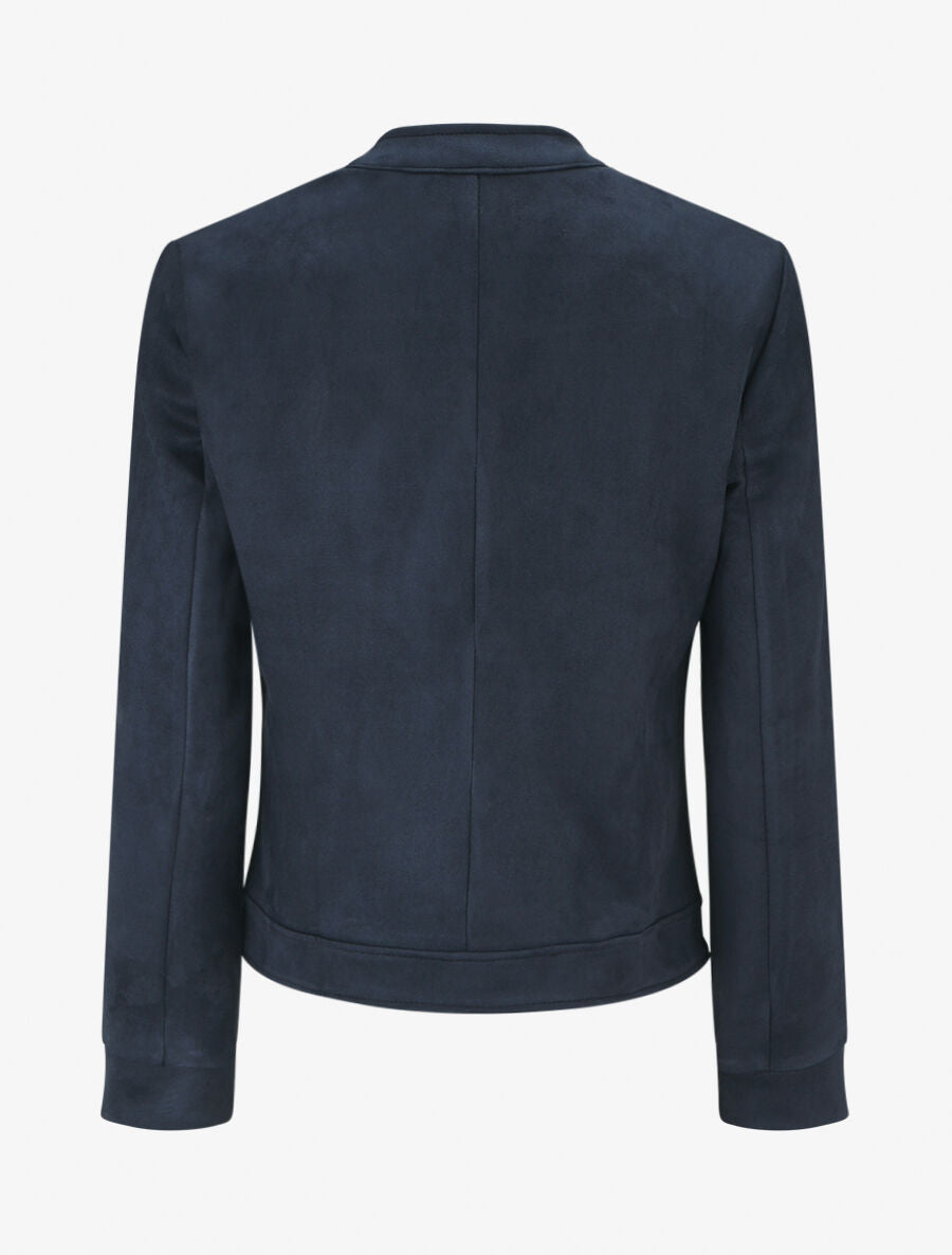 Veste en suédine à poches zippées - Marine - 2