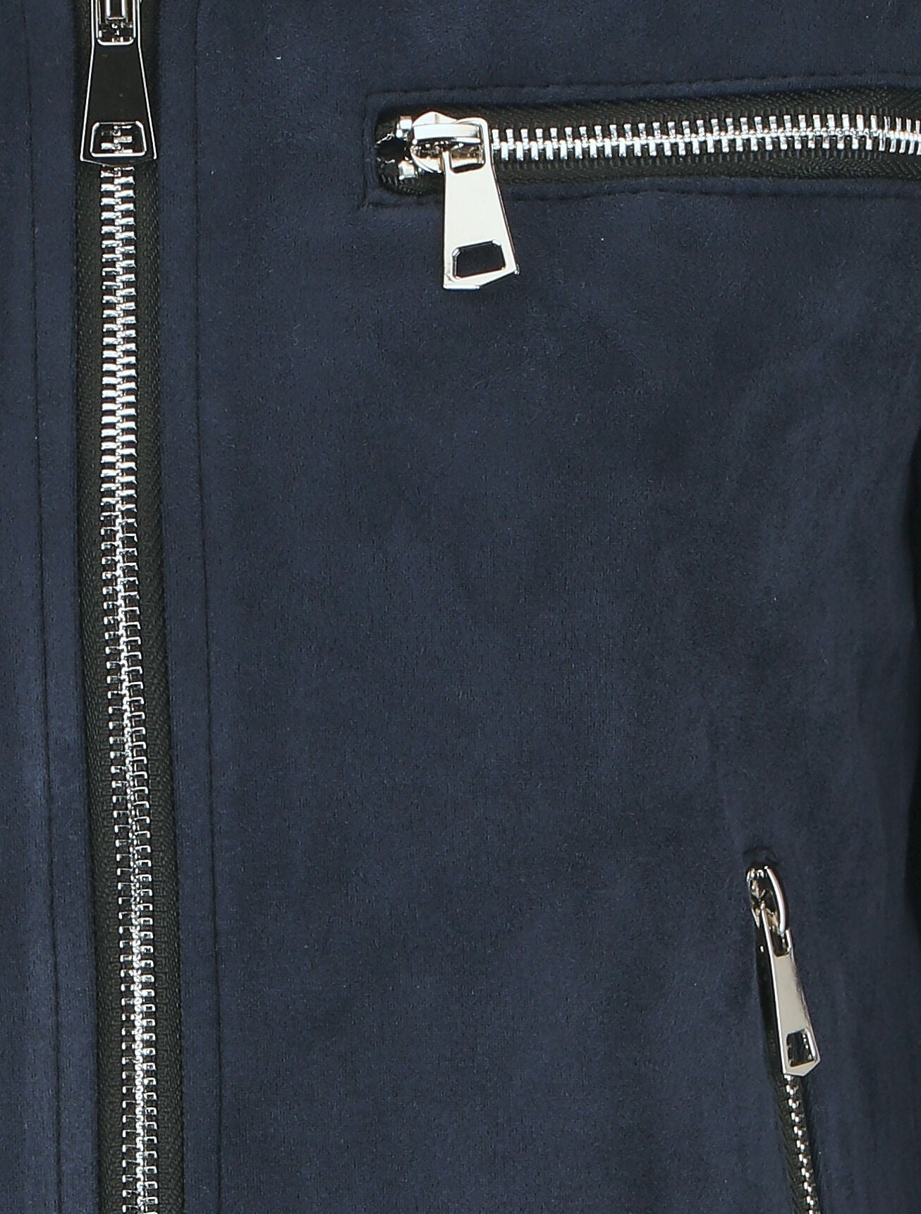 Veste en suédine à poches zippées - Marine - 3