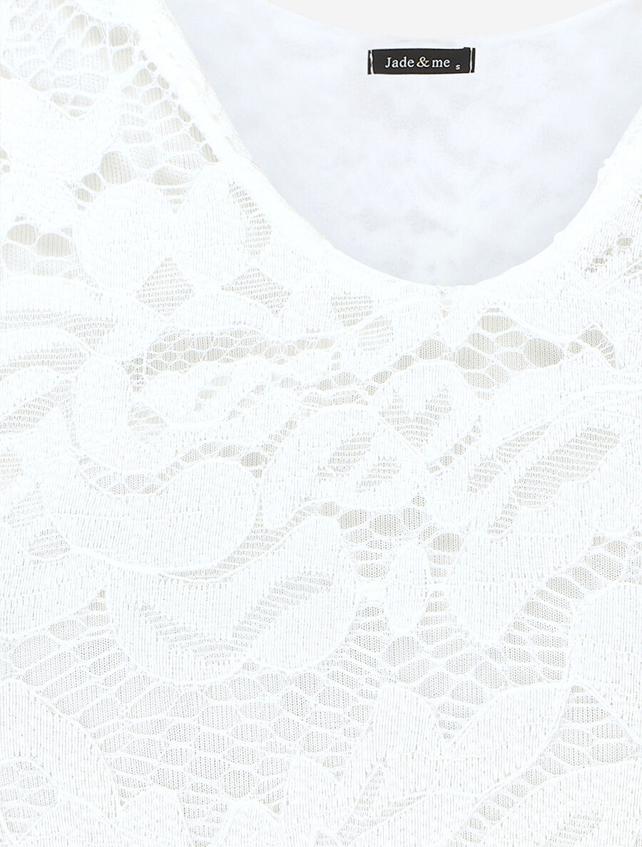 Robe bi-matière imprimé tropical - Marine - 3