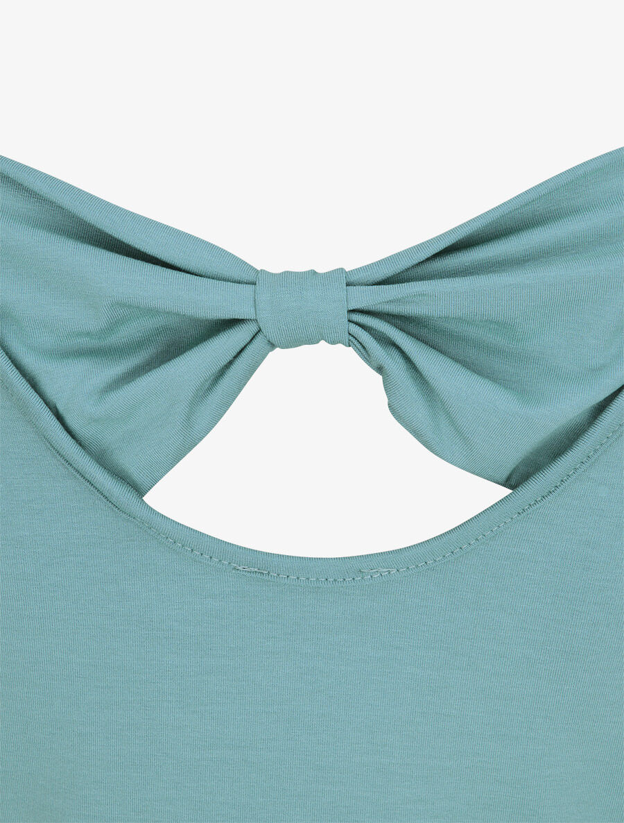 Top droit à détail noeud stylisé - Bleu ciel - 3