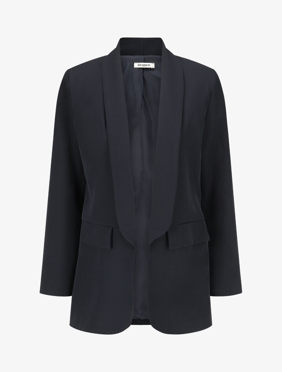 Blazer uni mi-long - Marine - 1