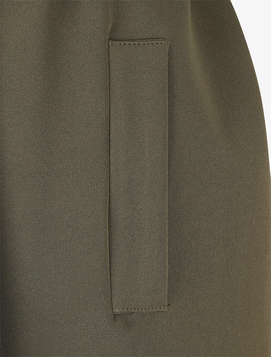 Blazer long uni à boutons métallisés aux épaules - Kaki - 3