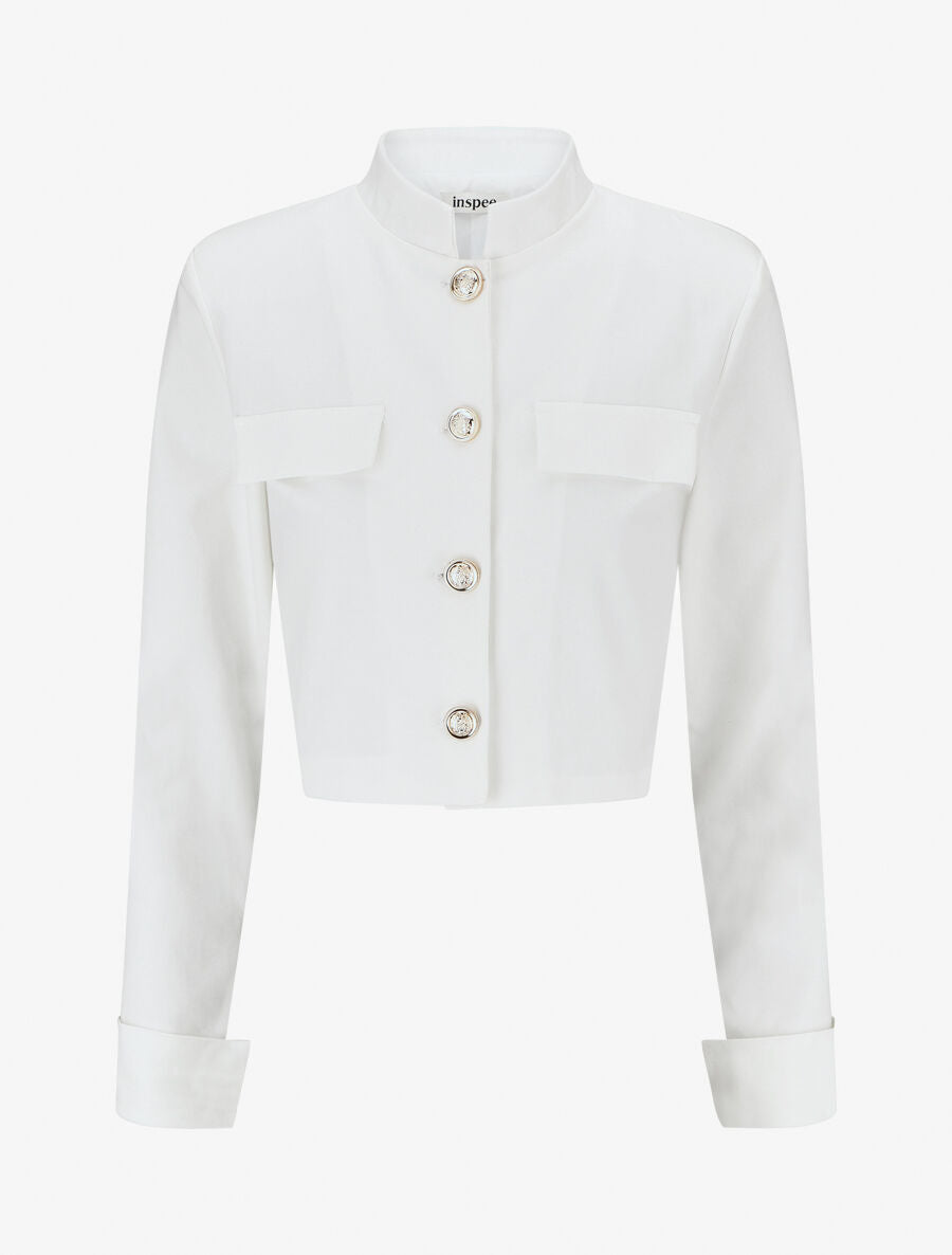 Veste courte boutonnée - Blanc - 1