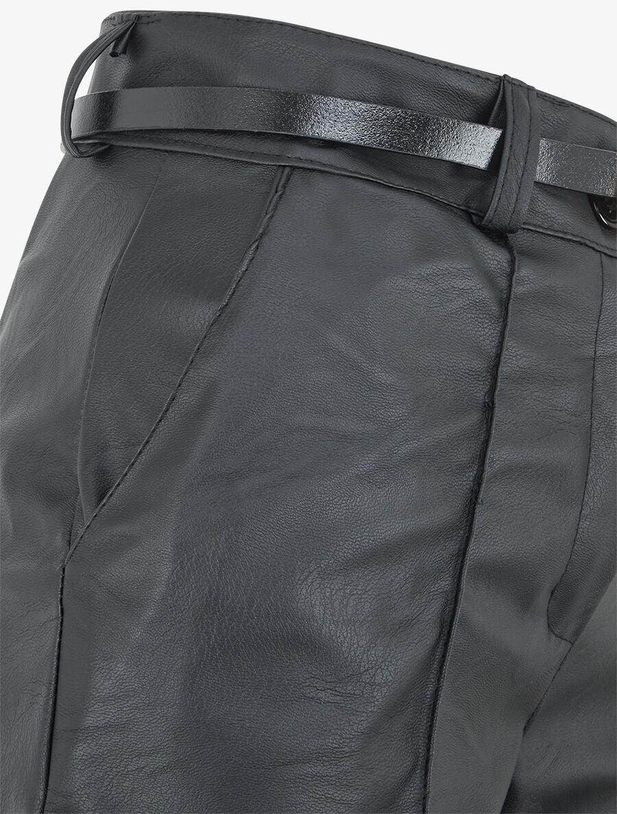 Short en simili à revers - Noir - 3