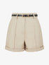 Short en simili à revers - Beige - 1