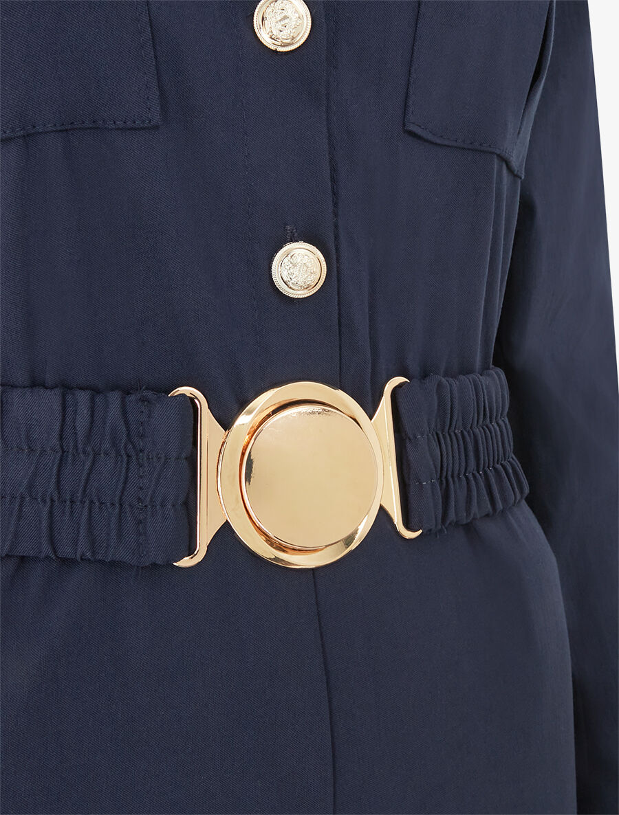 Combinaison ceinturée à poches - Marine - 3