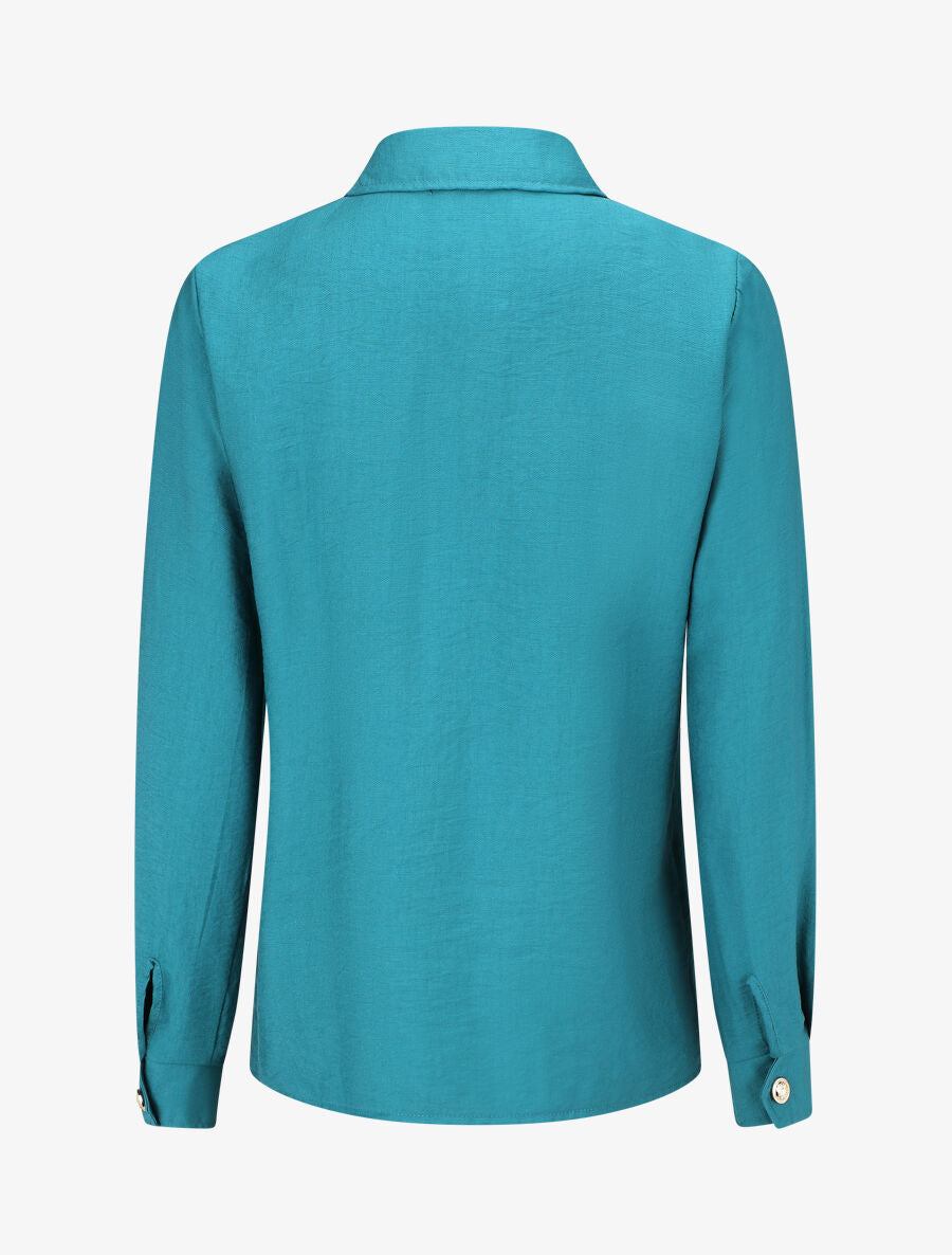 Chemise unie fluide - Bleu canard - 2