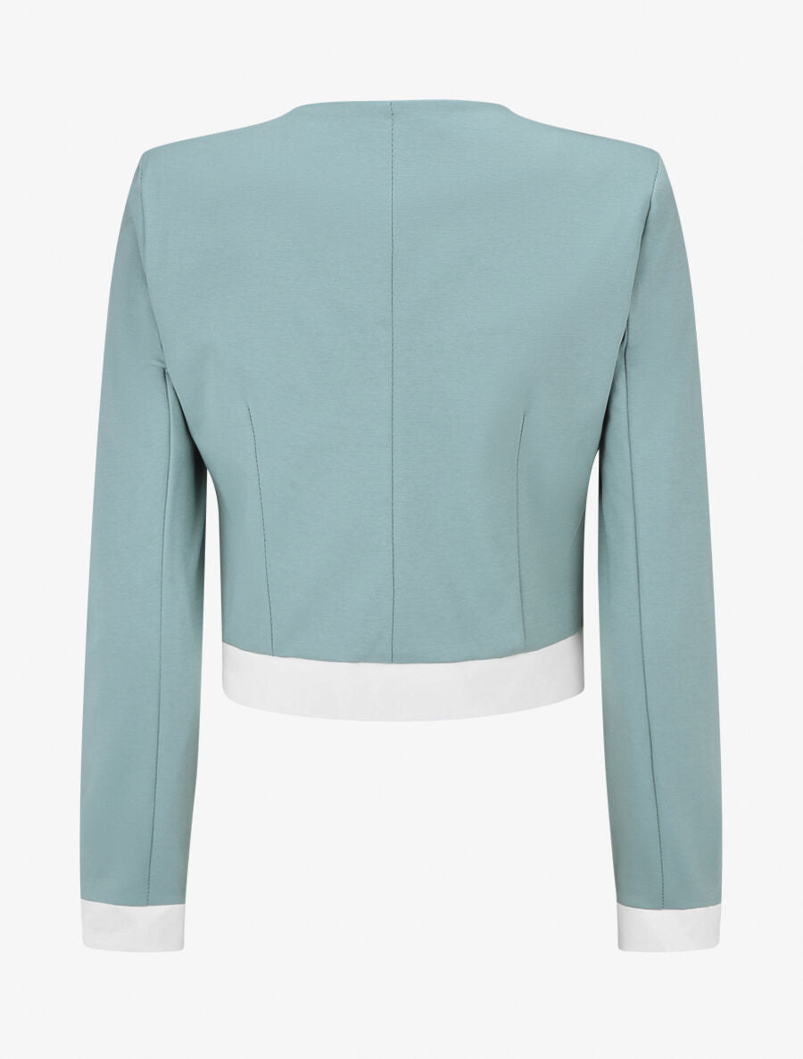 Veste légère à bordures contrastées - Turquoise - 2