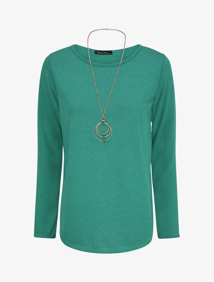 Top à bords arrondis en maille fine - Vert - 4