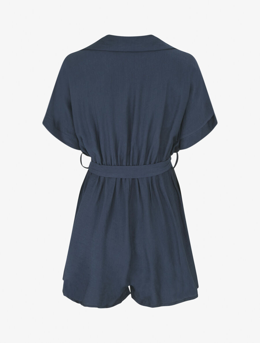 Combishort uni ceinturé - Marine - 2