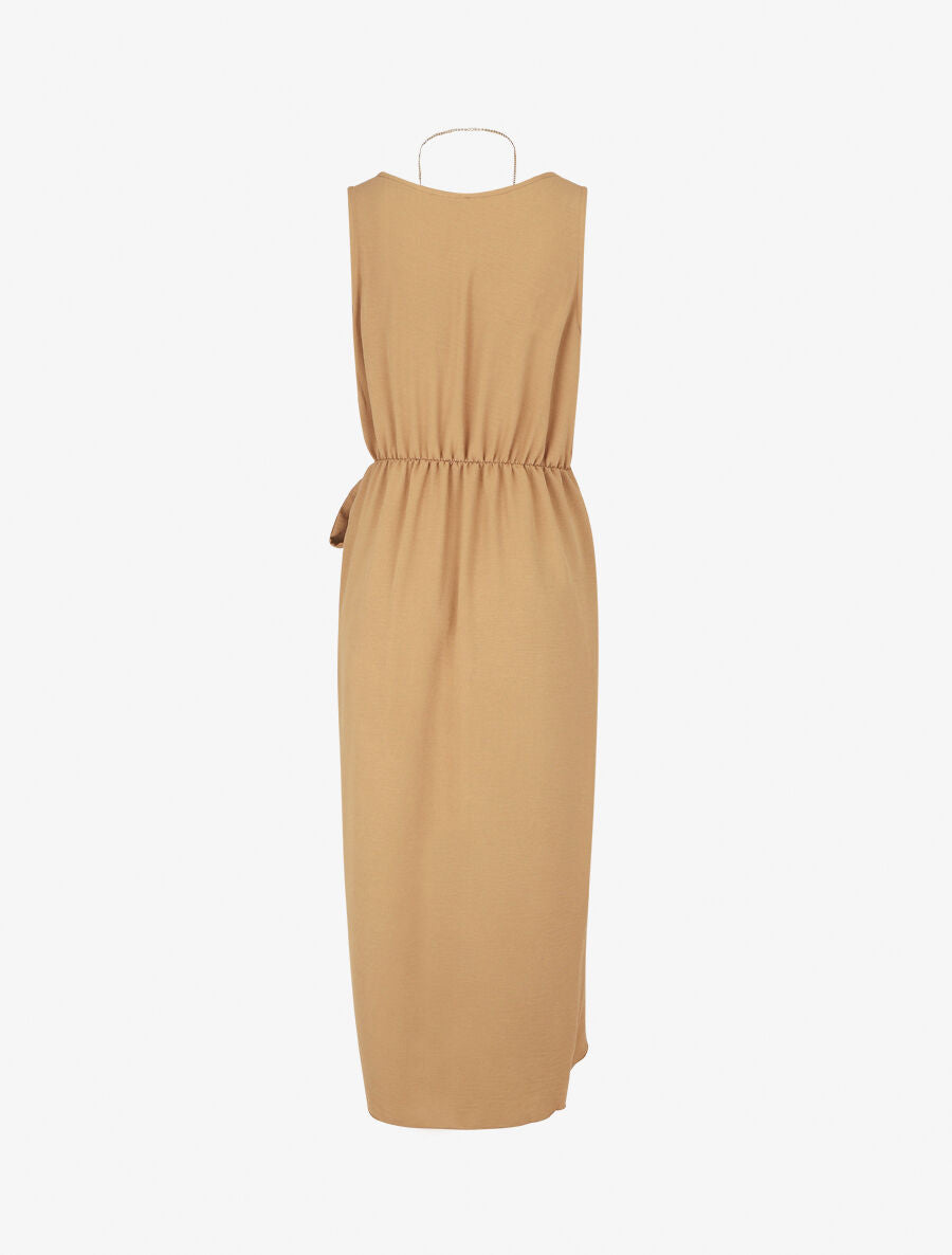 Robe longue style portefeuille - Camel - 2