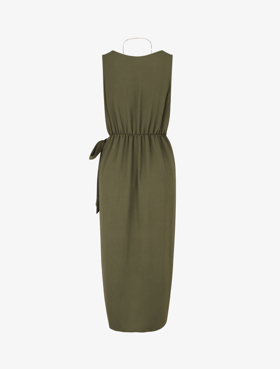 Robe longue style portefeuille - Kaki - 2