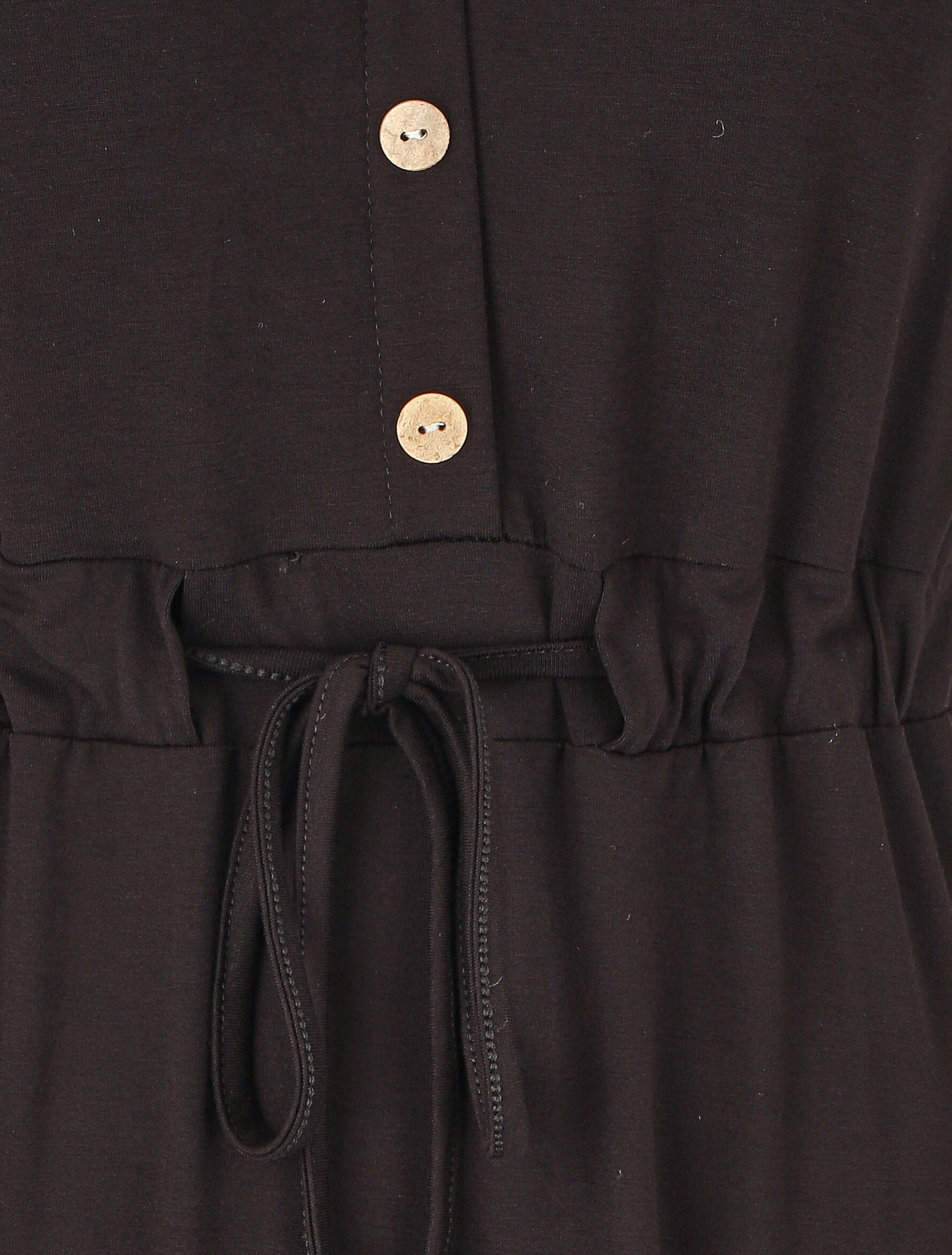 Robe mi-longue sans manches élastiquée - Noir - 3