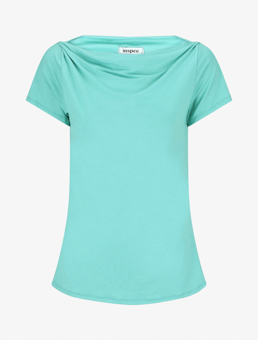 Top uni à manches courtes - Turquoise - 4