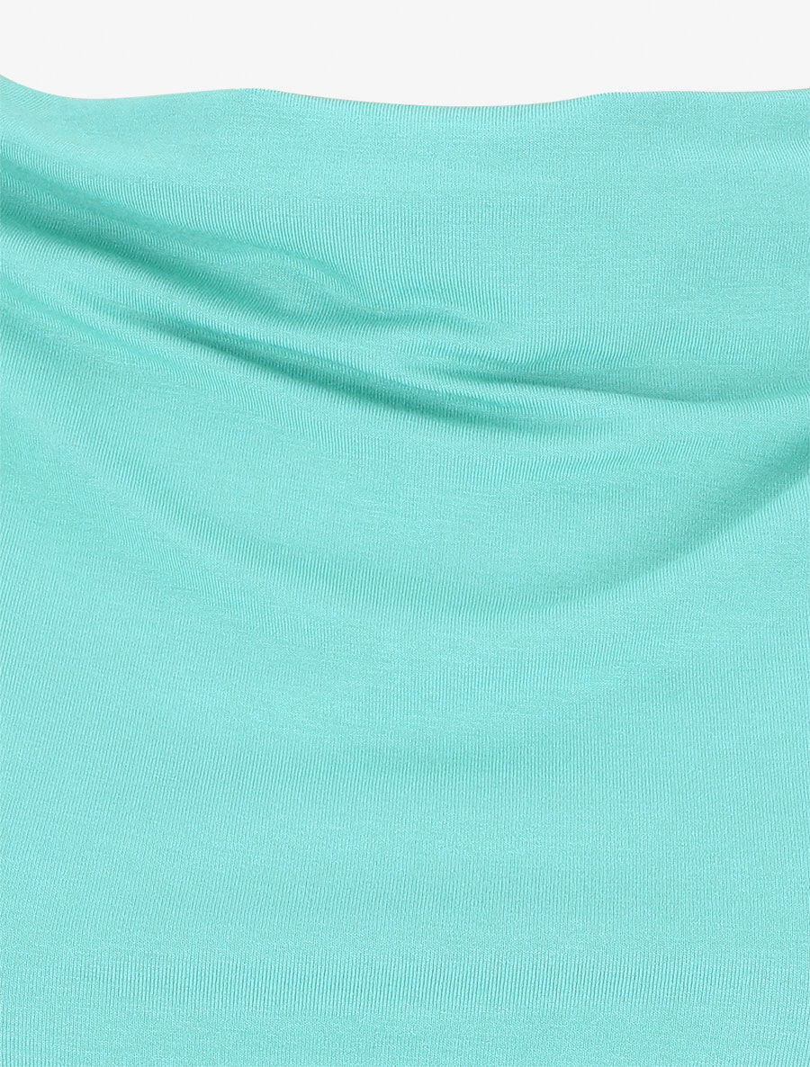 Top uni à manches courtes - Turquoise - 3
