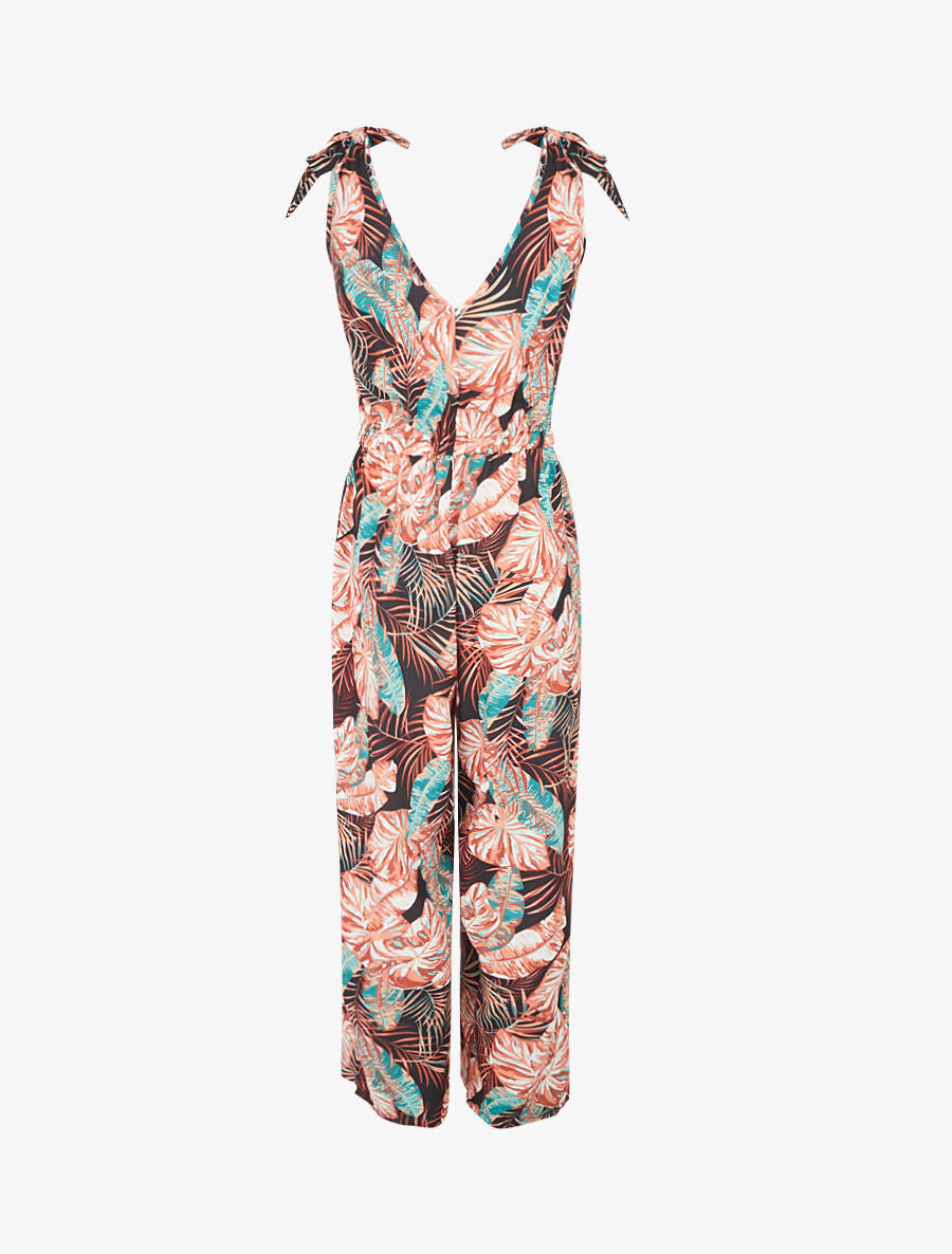 Combinaison ample imprimé tropical - Noir - 2