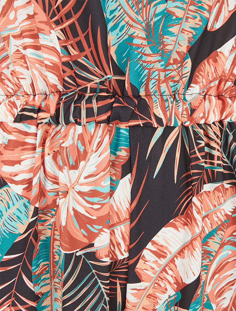 Combinaison ample imprimé tropical - Noir - 3