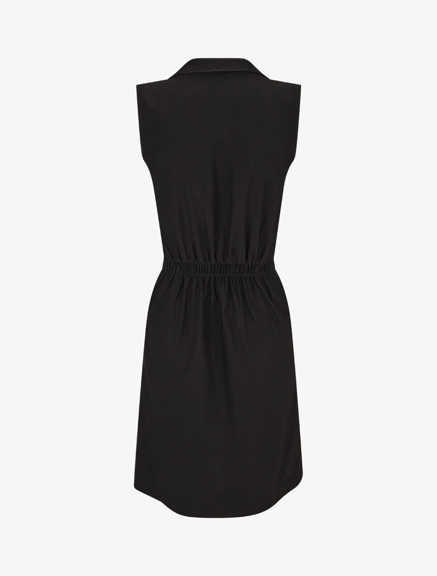 Robe mi-longue sans manches ajustée à zip - Noir - 2