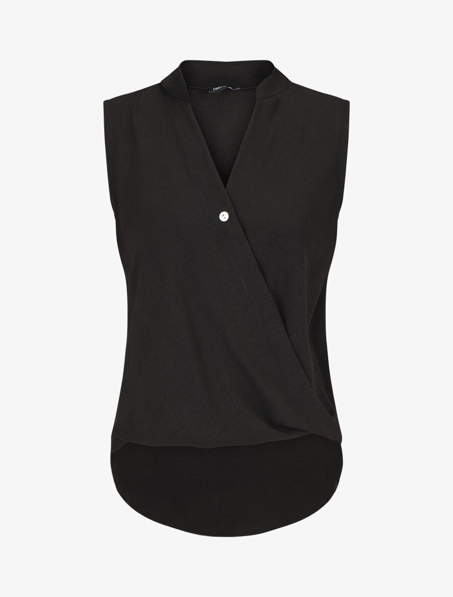 Top sans manches droit cache-coeur - Noir - 1