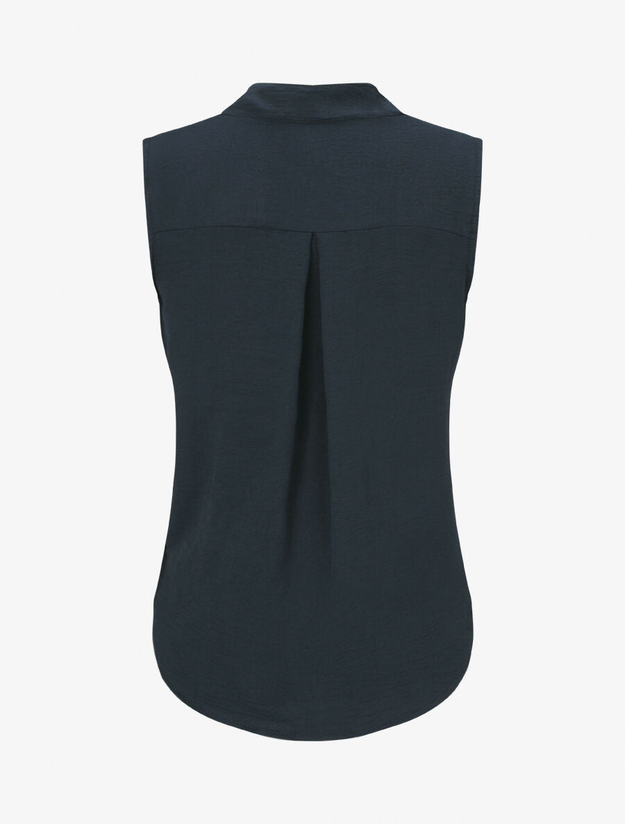 Top sans manches droit cache-coeur - Marine - 2