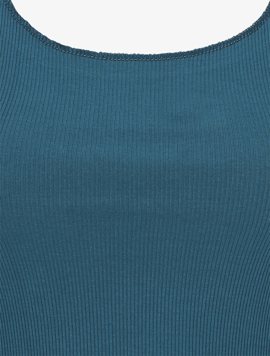 Débardeur côtelé basique - Bleu canard - 3